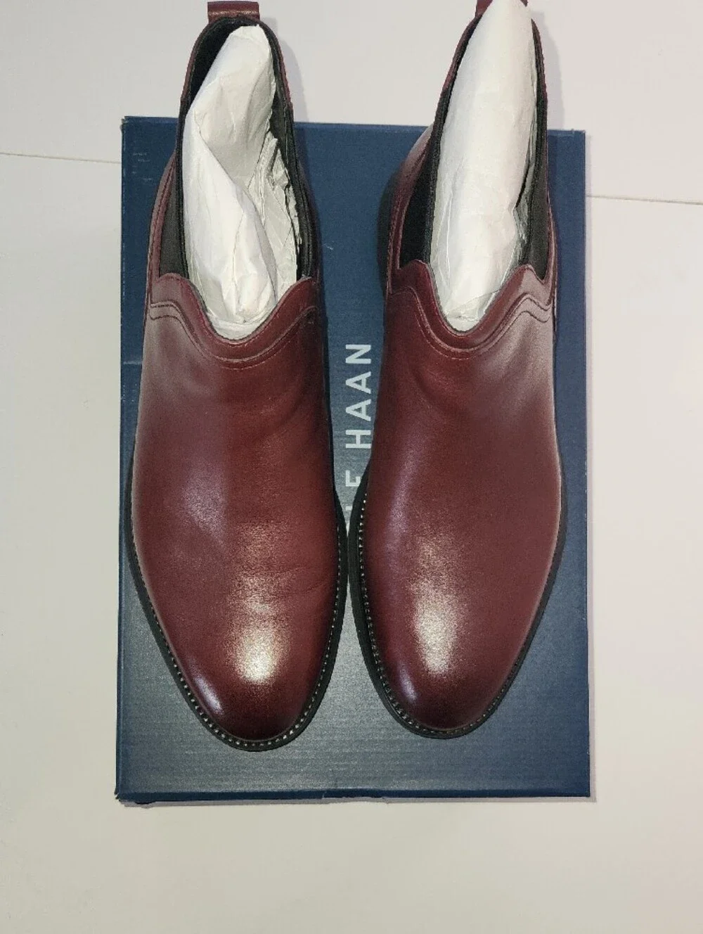 Cole Haan Men's Wine Leather Slip-On Loafers